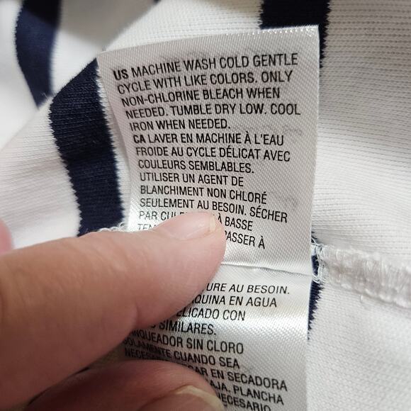 Karen Scott Sport Womens Striped Top Size 2X 3/4-Sleeve Boatneck White/Blue New - Picture 7 of 7